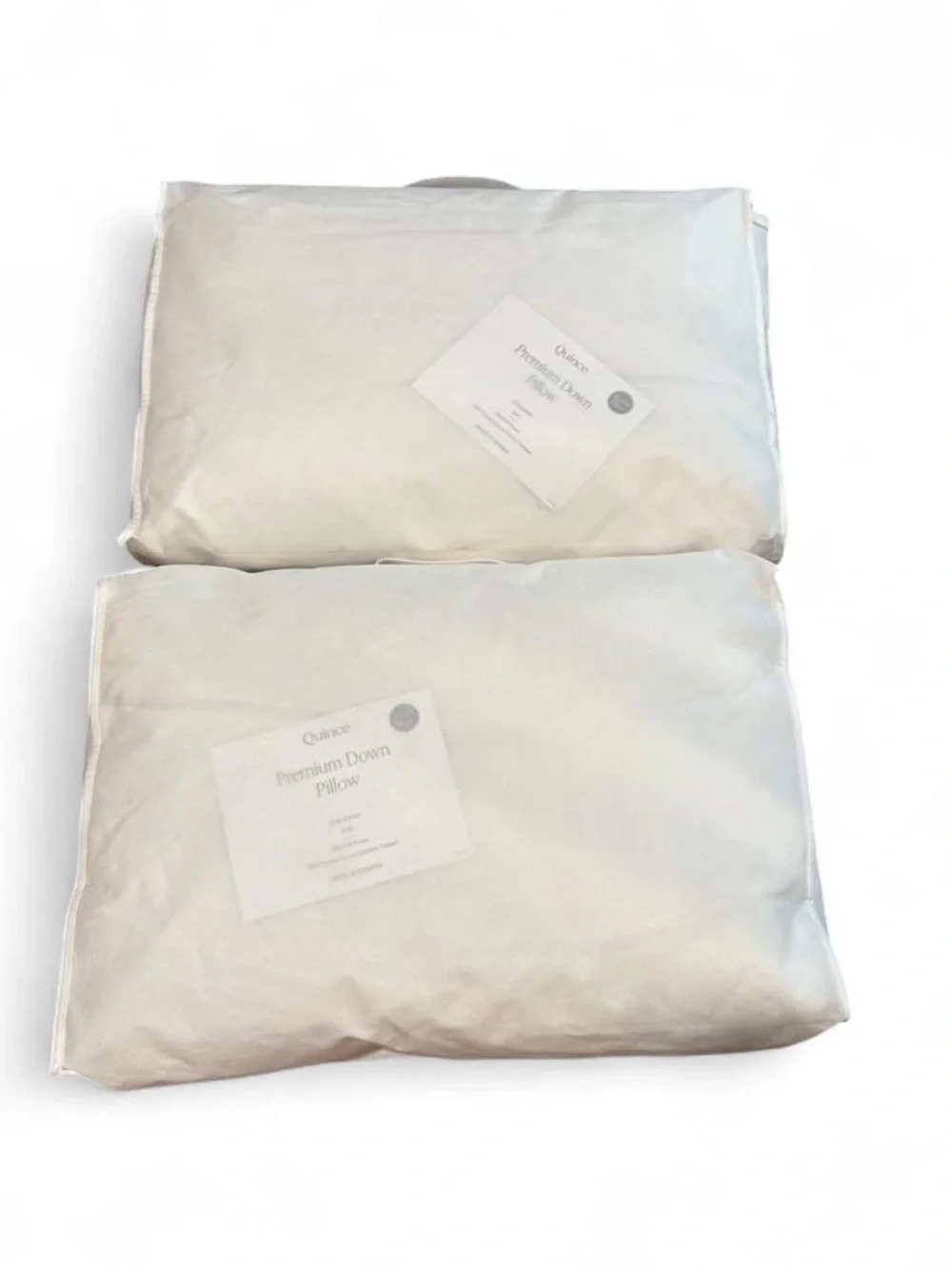 PACK OF 2: Quince Premium Down Soft Standard Pillows BRAND NEW IN COVERS